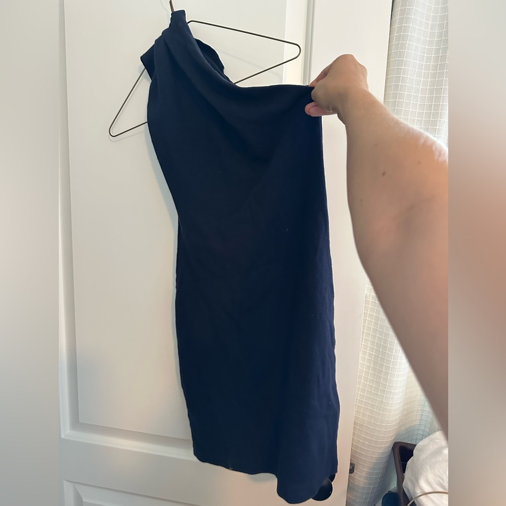 American Apparel one shoulder dress in navy
